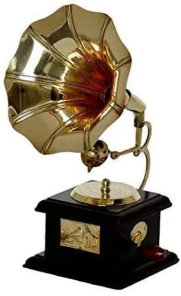 Antique Brass Music Decorative Gramophone