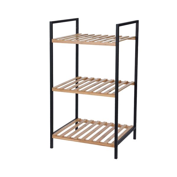 Natural Bamboo Bathroom Rack - 3 Shelves