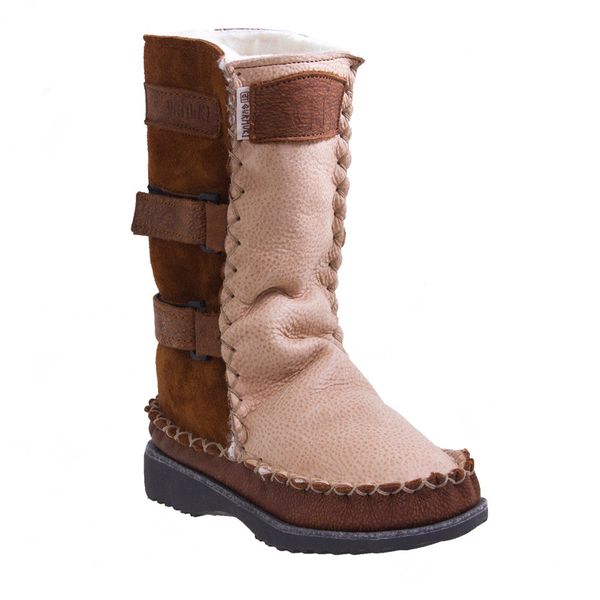 Gurmuki LADIES Sheepskin Wool Tall Boots - 2Tone Rust