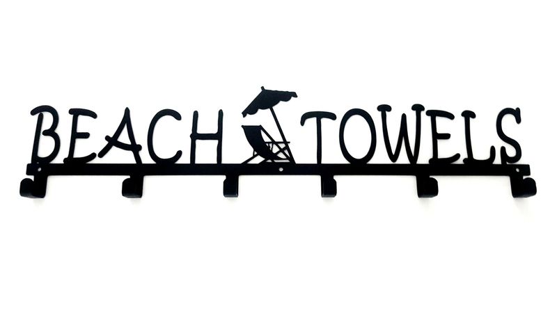 Beach Towels Large Outdoor Hanger - Ferro Grain Black