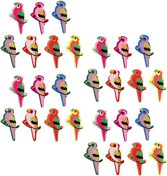 30pcs Mixed Color Parrot Wooden Push Pins Decorative Thumbtacks for Cork