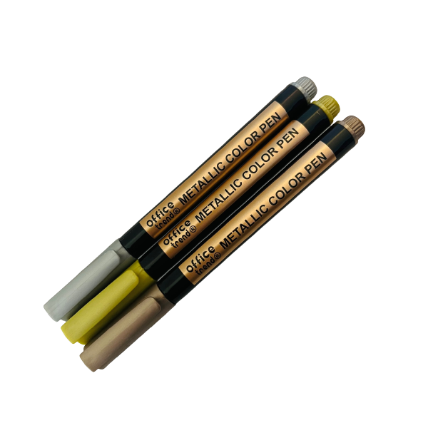 Metallic Markers Pens Medium Tip (Gold, Silver &amp; Bronze)