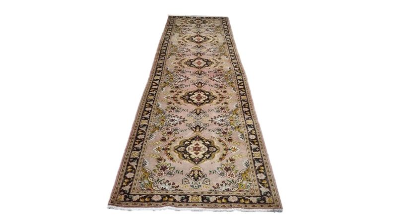 Very Fine Persian Tabriz Carpet - 400cm x 95cm Hand Knotted