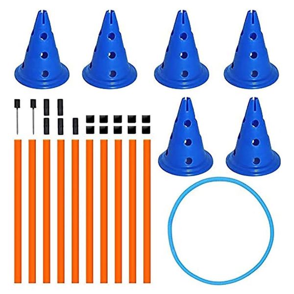 Pet Dog Portable Training Agility Hurdles Cone Set of 34