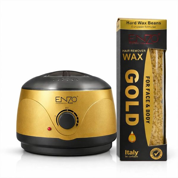 ENZO Professional Gold Hard Wax Warmer Kit - Face &amp; Body Hair Removal
