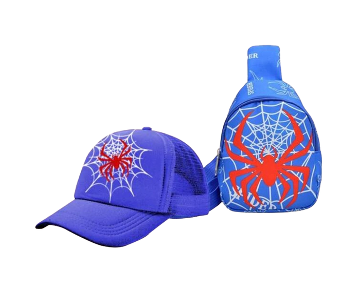 Kids Travel Spider Web Chest Bag &amp; Cap Set