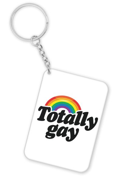 Totally Gay Birthday Christmas Queer Lesbian Gift Keyring
