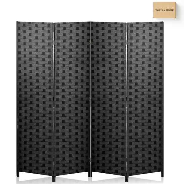 Topika - Room Divider Screen, 4 Panel Wooden Partition for Indoor Use