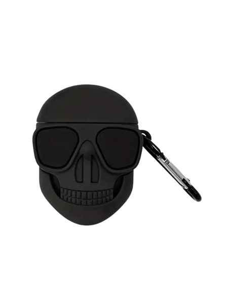 Black Skull Protective AirPod Carry Case Compatible with AirPods 1 &amp; 2