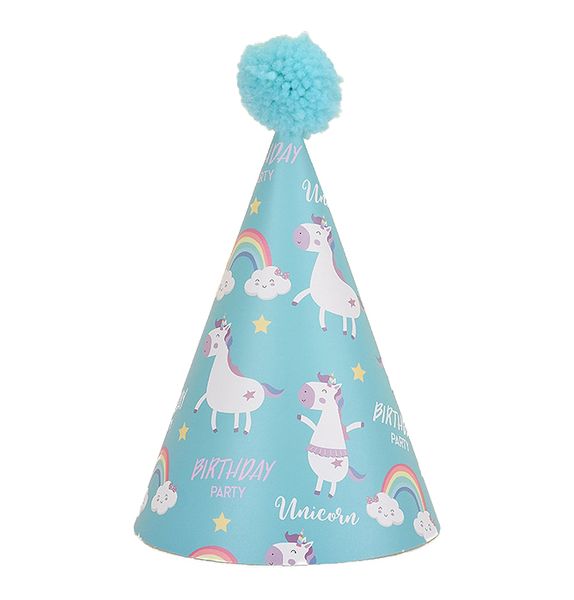 Party Hats - Unicorn and Rainbow Theme - Set of 10