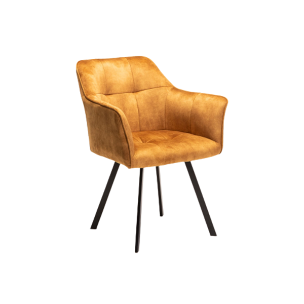 Pia Deluxe Velvet Dining Chair - Mustard