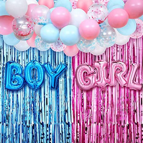 Gender reveal Party DIY decoration set - Boy/Girl - Pink & Blue