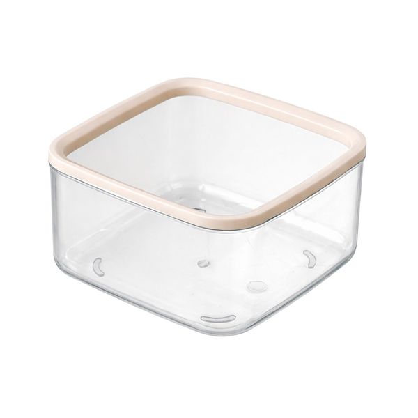 4 Pack - Low Height Clear Square Plastic Food Container