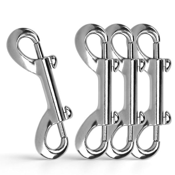4 Piece Double-Ended Snaps, 3.5 Inch Zinc Alloy Trigger Metal Clip