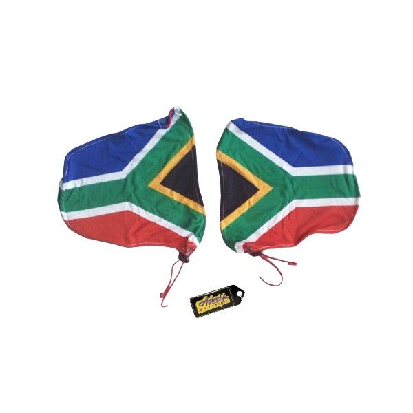 South African Flag Car Side Mirror Covers + Keyring - Fits SUV