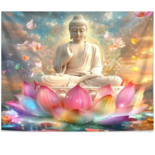 Mysterious Spiritual Buddha Wall Tapestry - 130 x 150cm