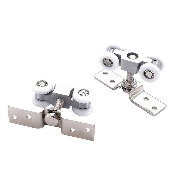 1Pair Stainless Steel Pulleys for Door Sliding Doors, Silent Nylon Wheels