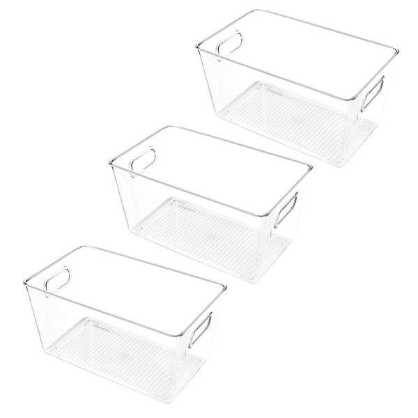 3 Pack Multi-use Storage Containers For Fridge | Kitchen Pantry Organizers