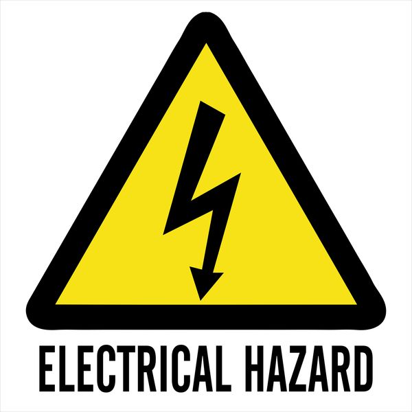 Electrical Hazard 19x19cm Sign-2 Pack.