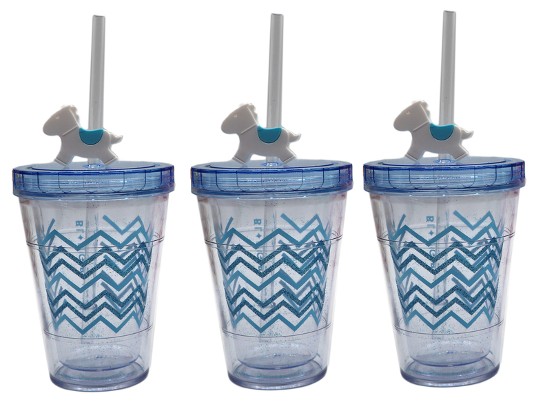 410ml Double Transparent Wall Flash Trojan Cup / Tumbler Set Of 2