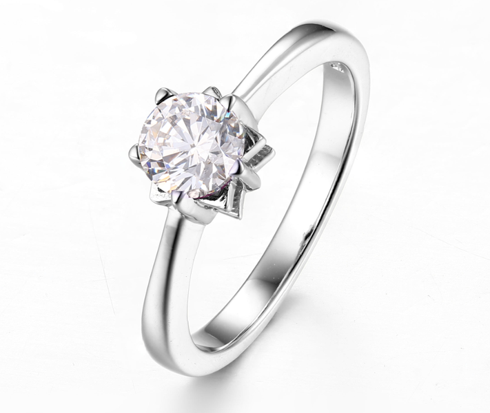 Sterling Silver Solitaire Claw Set Engagement Wedding Ring SR00002