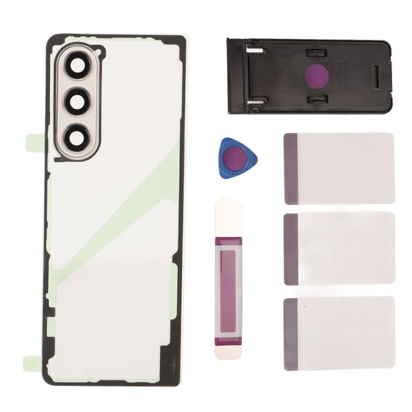 Z Fold 5 Clear Back Glass Silver w/Tools