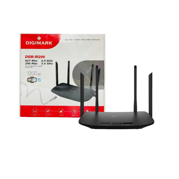 DIGIMARK Dual Band WiFi Router - 1200Mbps, AC, MU-MIMO - DGM-R1200