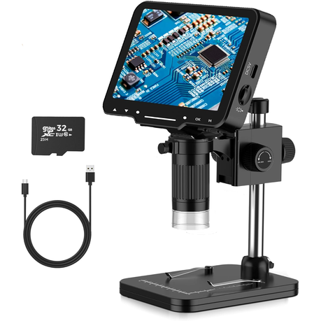 LCD Digital Microscope,1-1000X Magnification Zoom Stereo Microscope Camera