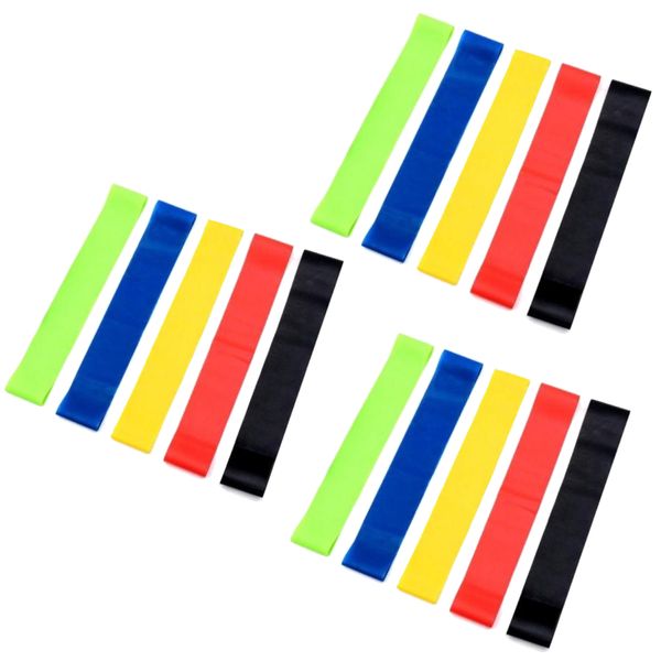 Sports Resistance Band with Loop - Set of 15 - Medium - Jumbo Pack