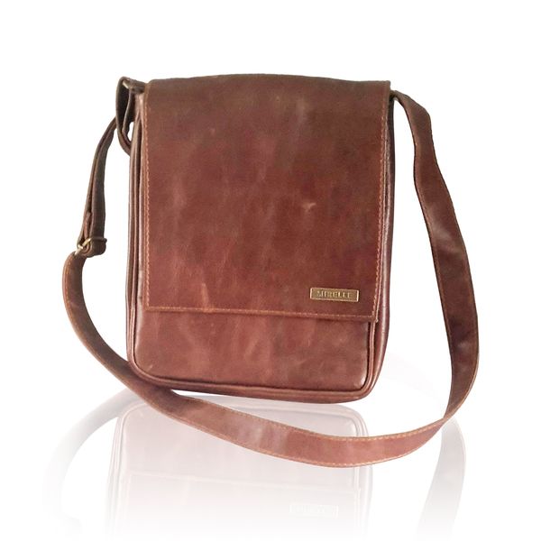 Leather Crossbody, Sling, Messenger Bag | MIRELLE - Pecan Brown