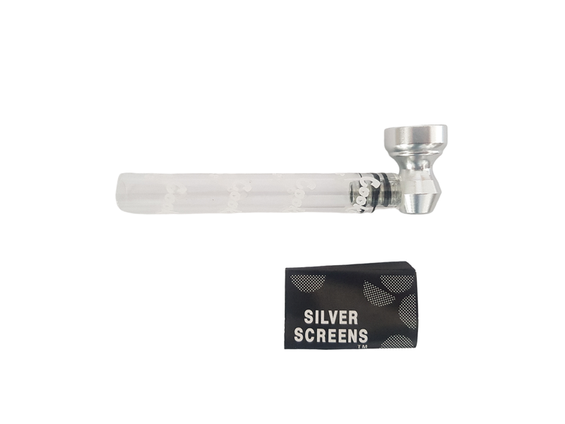 Glass Blunt Pipe for Smoking Dry Herb &amp; Tobacco with 5 Screens