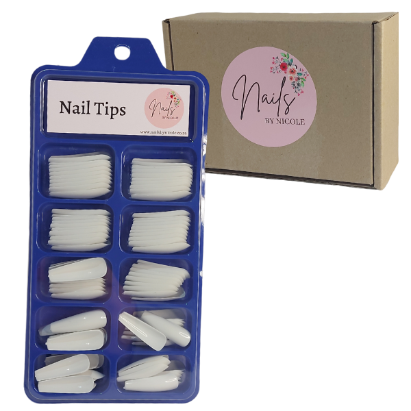 Nails by Nicole - Long Full Cover Ballerina Nail Tips - Natural - 100 Pieces