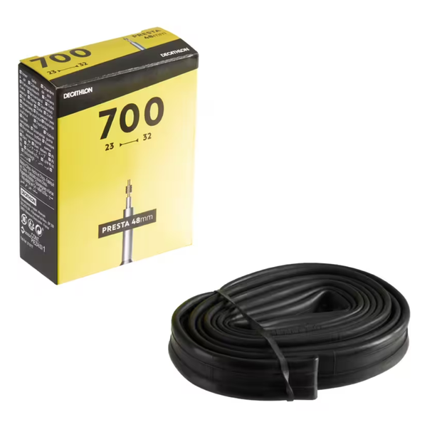 Decathlon 700x23-32 Bike Inner Tube, 48mm Valve - Presta
