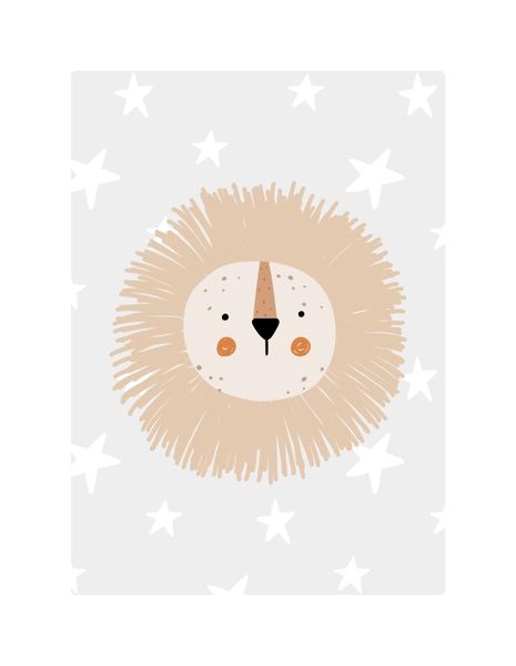 Wall Décor Canvas Art Prints for Baby Nursery: Giraffe and Lion