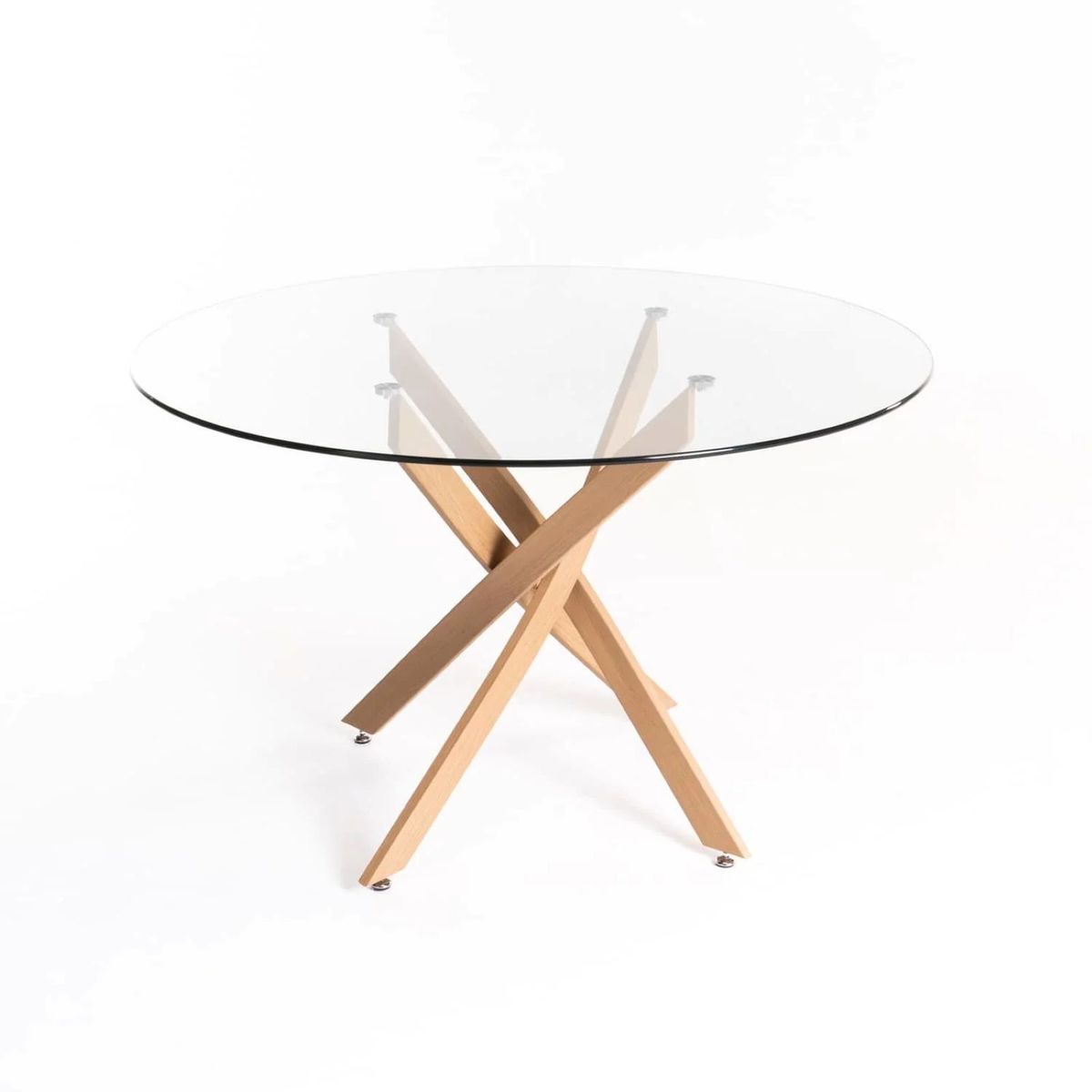 Glass Round Dining Table 100cm