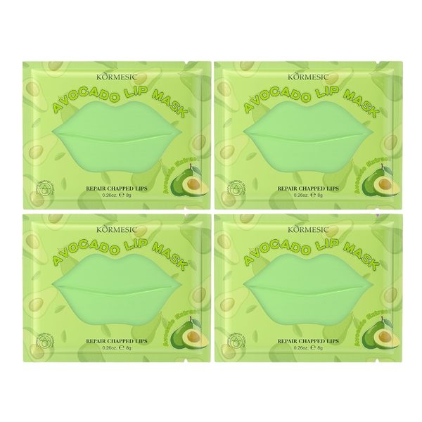 Set of 4 - Kormesic Hydrogel Collagen Avocado Lip Masks