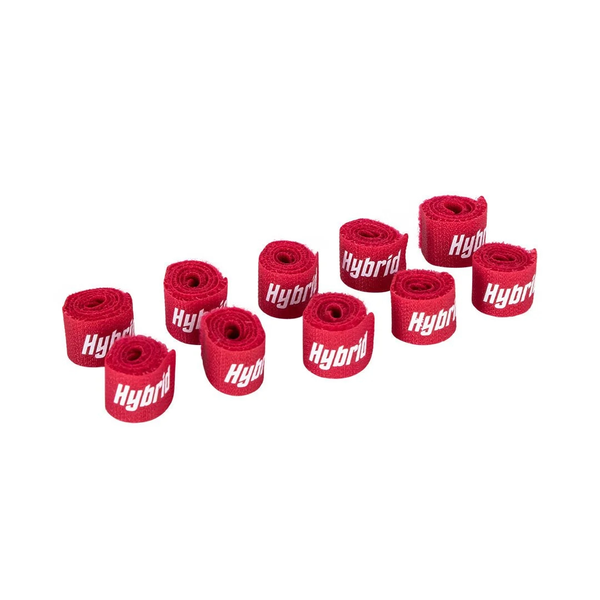 Hybrid CABHYB076 Red Velcro Cable Straps (10-Pack) - 250mm Reusable Ties