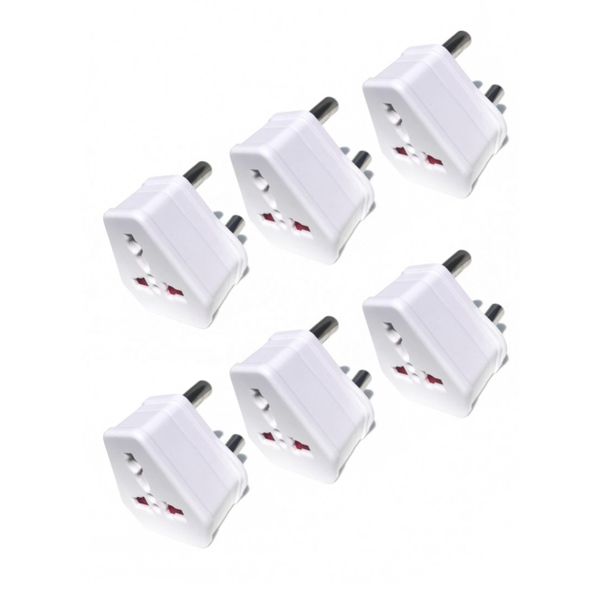 European USA UK Multi Plug to South African Power Converter (2 Pack) - White