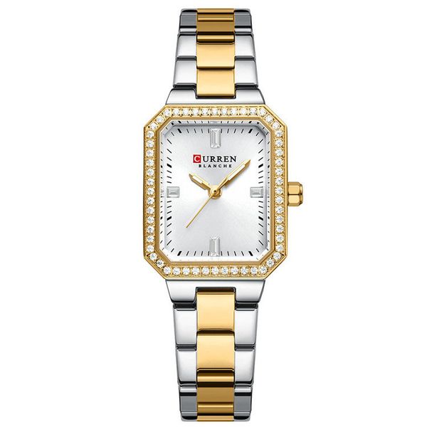 CURREN Quartz Watch Women Elegant Ladies Diamonds Square