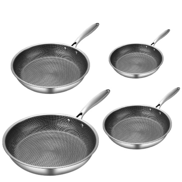 Set of 4 Stainless Steel Frying Pans