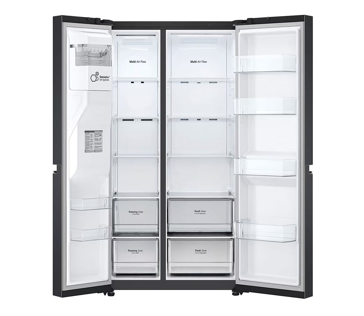 LG Matte Black 611L Side by Side water & ice dispenser Fridge GC