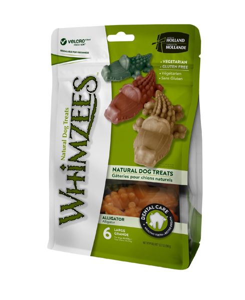Whimzees Alligator Large Dog Treats - Value Bag (6 pieces)