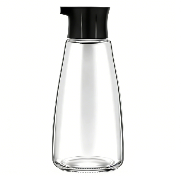 Soy Sauce Dispenser, Glass Oil Dispenser Bottle, 9.6oz Leak-Proof Black