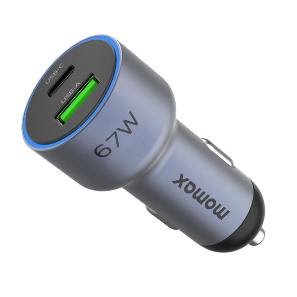 Momax MoVe UC16 67W Dual-Port Car Charger Space Grey