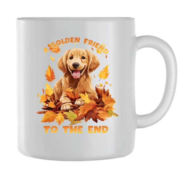 To the End Coffee Mugs for Men Women with Golden Retriever Graphic Cups 109