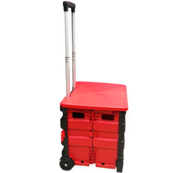 JG20375603 45L Folding Trolley Storage Box - Portable with 2 Wheels