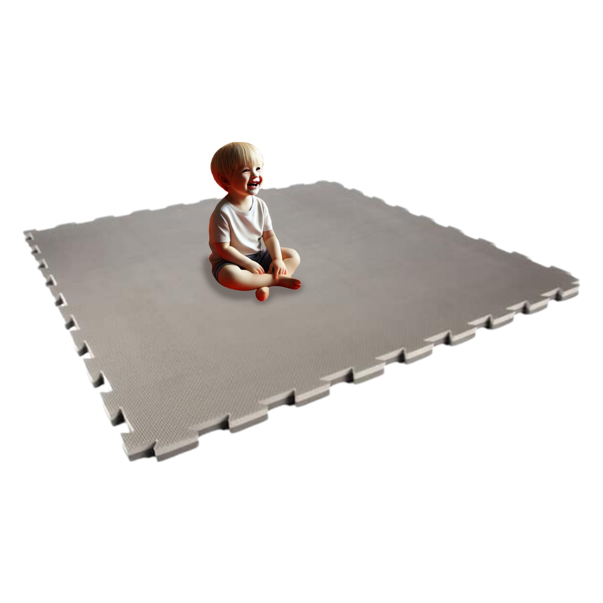 Childrens Kids Safety Superior Safety Play Foam Mat Flooring - (100cmx100cmx4cm) - Grey/Black