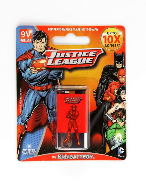 Justice League 9V 6LR61 Alkaline Batteries Single Pack