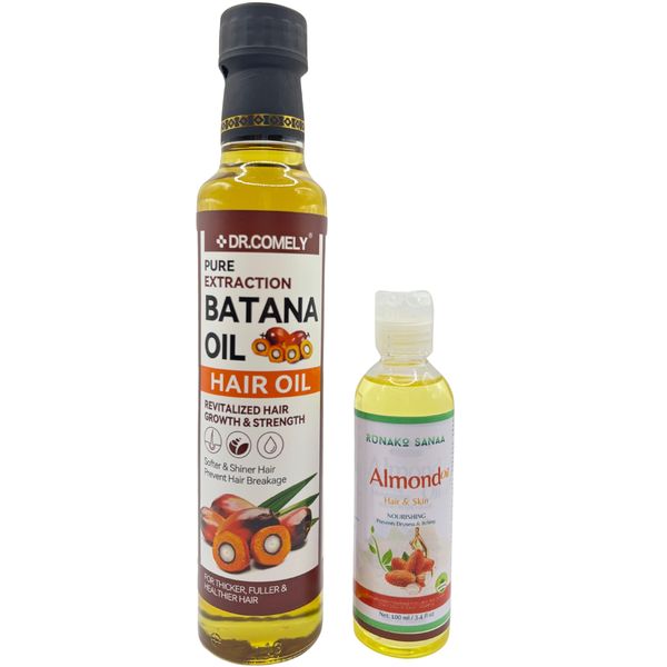 Dr Comely Batana Oil Hair Oil &amp; Runako Sanaa Almond Oil - Combo