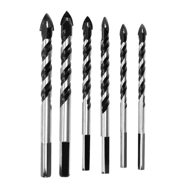 6PCS Ceramic Tile Drill Bits,Masonry Drill Bits Set for Glass, Brick, Concr